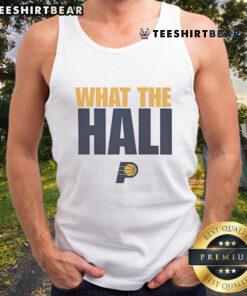 Stylish Top What The Hali Indiana Pacers tank top featuring vibrant colors and team logo, perfect for game day.