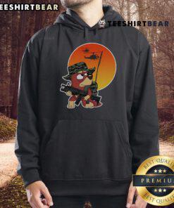 Alt Text: Awesome Bluey Bingo Rusty military hoodie featuring vibrant colors and playful design, perfect for fans of the series.