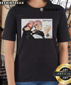 Awesome Heroes Inc Jujutsu Kaisen ladies tee featuring vibrant graphics of popular characters for anime fans.