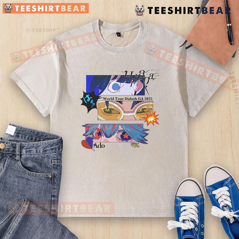 Awesome Hibana World Tour Duluth GA 2025 washed t-shirt featuring vibrant graphics and a comfortable fit.