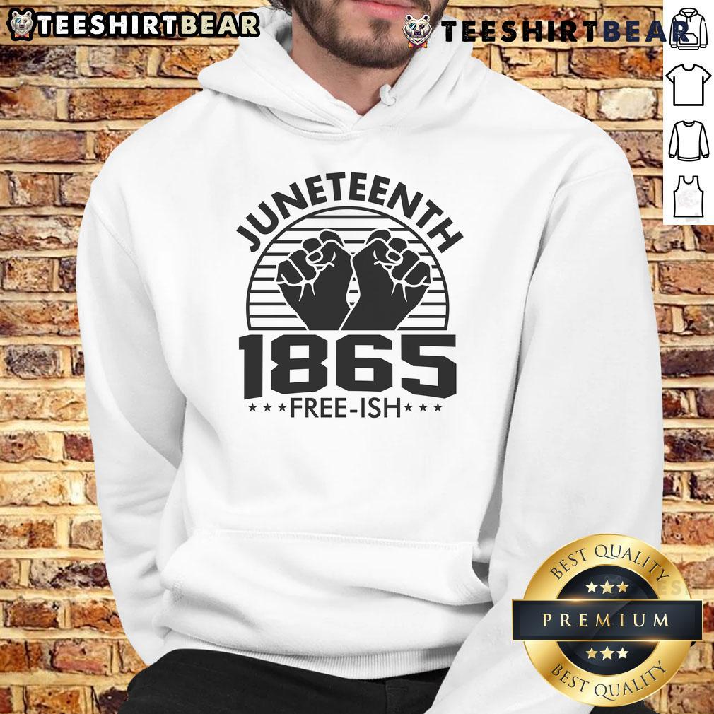 Awesome Juneteenth 1965 Free-ish Hoodie design featuring vibrant colors and a powerful message celebrating freedom.