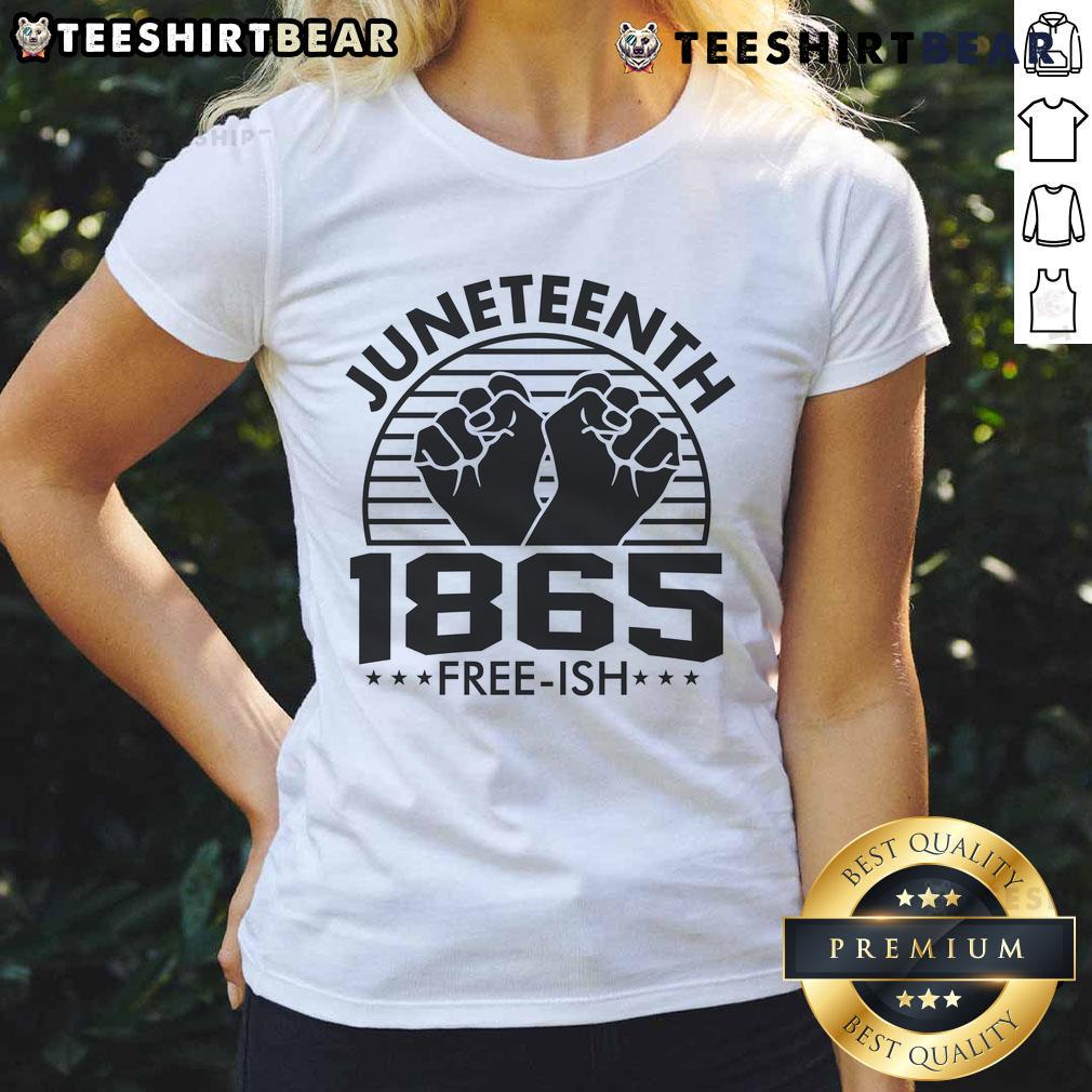 Awesome Juneteenth 1965 Free-ish Ladies Tee featuring vibrant design celebrating freedom and heritage.