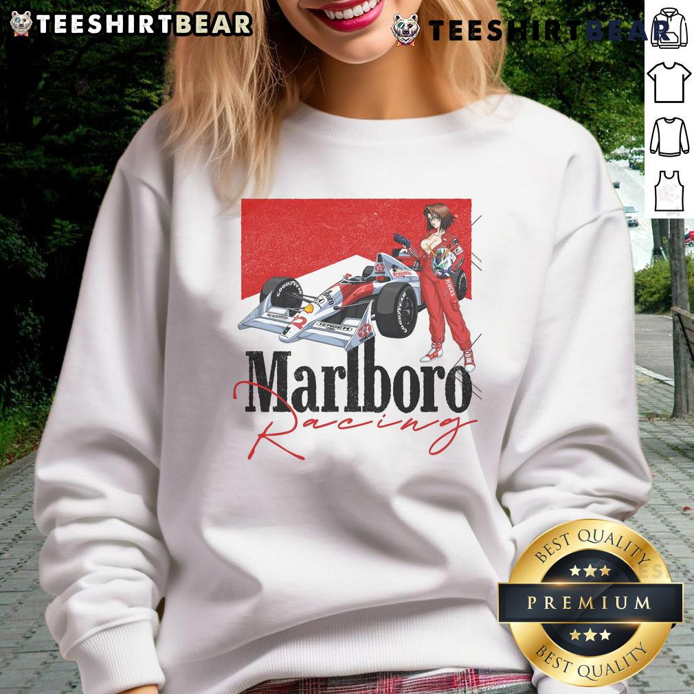 Awesome Marlboro Racing F1 MRLB-02 Racing Anime Sweatshirt featuring vibrant graphics and a stylish design for fans.