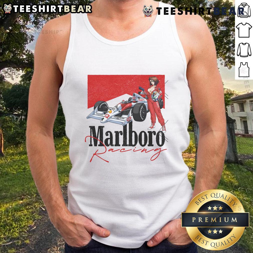 Awesome Marlboro Racing F1 MRLB-02 anime tank top featuring a vibrant design for motorsport and anime fans.