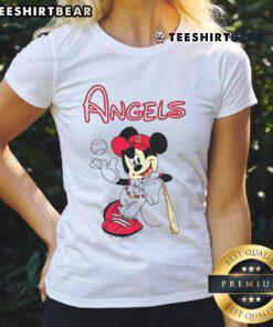 Awesome Mickey Los Angeles Angels Baseball ladies tee featuring a stylish design for female fans of MLB.