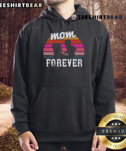 Awesome Mom Forever Retro Sunset Hoodie in vibrant colors, perfect for stylish moms who love a vintage vibe.