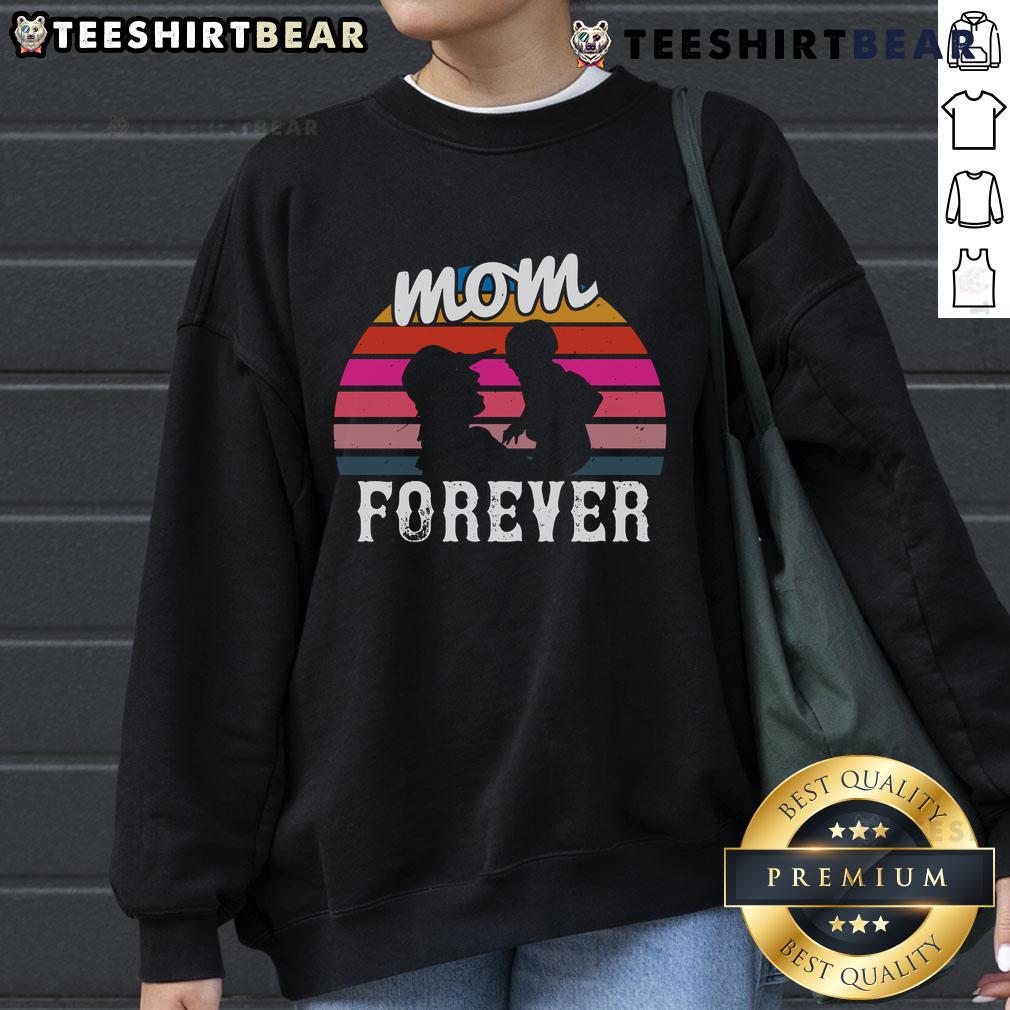 Alt Text: Awesome Mom Forever Retro Sunset Sweatshirt in vibrant colors, perfect gift for stylish moms.
