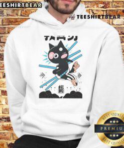 Alt Text: Kawaii anime martial arts hoodie featuring an awesome ninja cat design, perfect for cat lovers and anime fans.