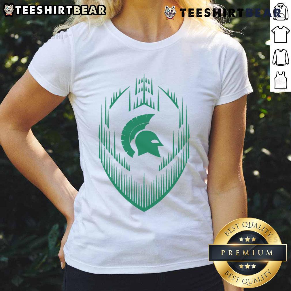 Awesome Spartans Football Spikes Ladies Tee featuring a stylish design perfect for fans and casual wear.