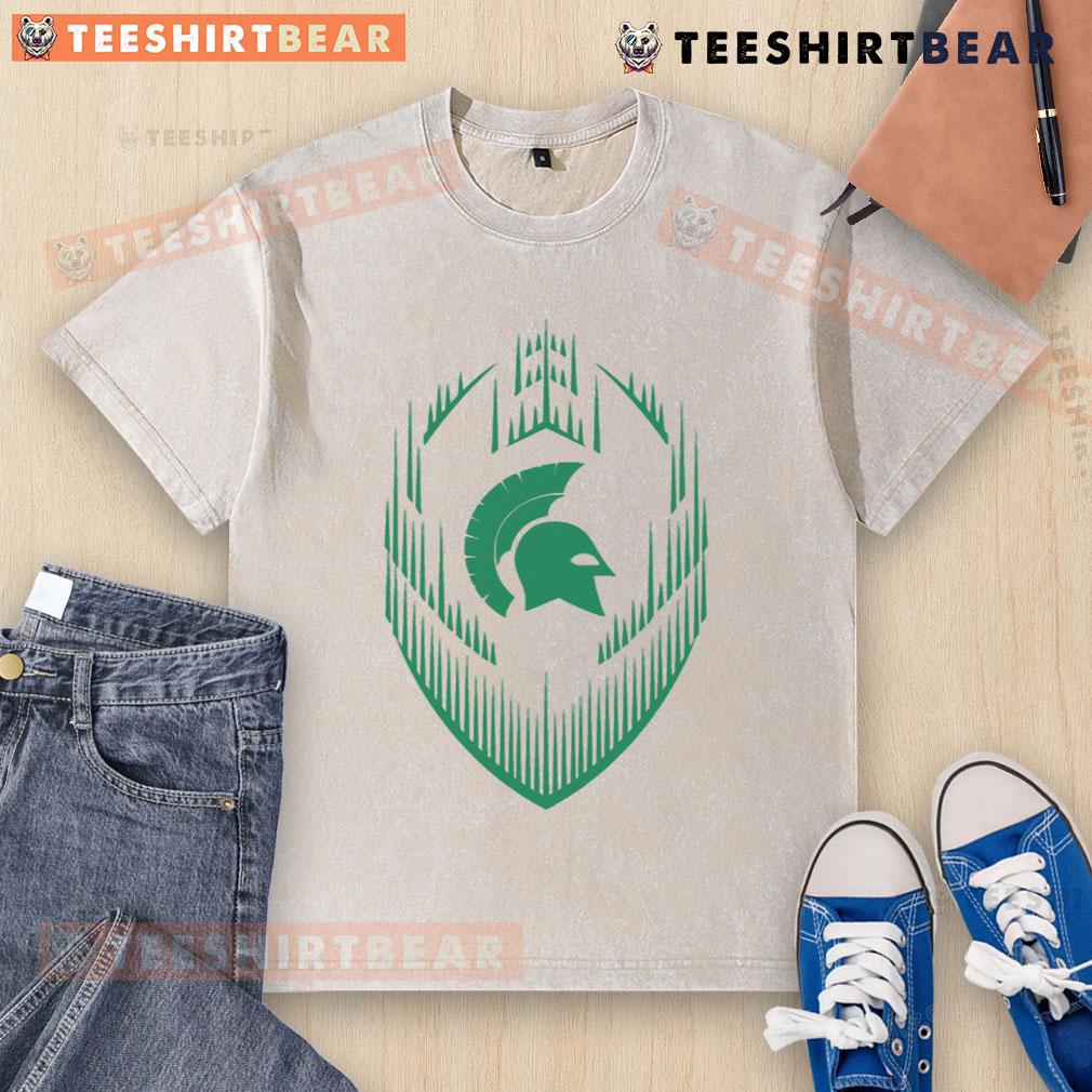 Awesome Spartans Football Spikes Washed T-Shirt in vibrant colors, perfect for fans showcasing team spirit.