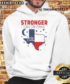 Awesome Stronger Than The Storm Texas Hill Country Pride Hoodie in vibrant colors, perfect for showcasing Texas spirit.