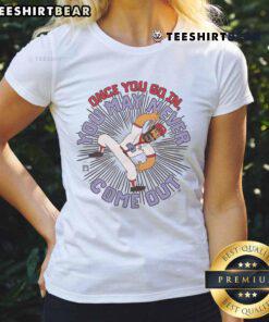 Awesome The Simpsons Ozzie Smith You May Never Come Out Ladies Tee featuring vibrant graphic design and playful colors.