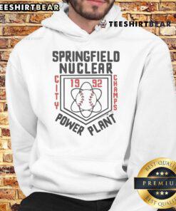 Alt Text: Awesome The Simpsons Springfield Nuclear Power Plant City Champs Hoodie featuring iconic designs and vibrant colors.