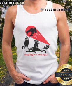 Awesome Thunder Cats Assemble tank top featuring vibrant graphics of iconic characters for fans of the classic series.