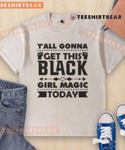 Black girl magic washed t-shirt featuring vibrant design, perfect for casual wear and showcasing empowerment and style.