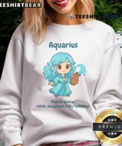 Alt Text: Cute Aquarius the Water Sprite sweatshirt featuring a whimsical design, perfect for chaotic geniuses and water sign fans.