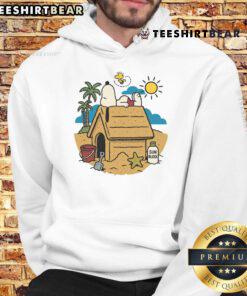 Alt Text: Cute Snoopy and Woodstock hoodie in beach mode, perfect for summer style and cozy comfort.