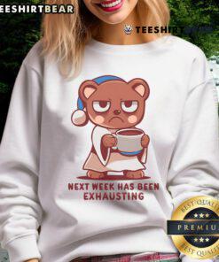Alt Text: Adorable bear graphic on a cozy sweatshirt, perfect for a cute and comfy outfit next week.