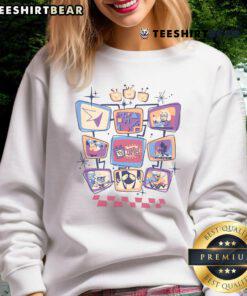 Cute Deltarune TV time sweatshirt featuring vibrant colors and playful design, perfect for fans of the game.