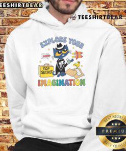 Alt Text: Cute Explore Your Imagination Pete The Cat Hoodie featuring vibrant colors and playful design for kids.