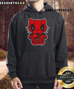 Adorable Cute Hello Deadpool Hello Kitty Hoodie featuring a playful design perfect for fans of both characters.