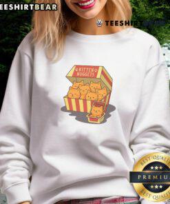 Cute kitten nuggets box sweatshirt featuring adorable kitten graphics in a cozy design for cat lovers.
