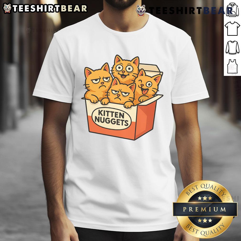 Cute Kitten Nuggets T-Shirt featuring adorable kitten graphics, perfect for cat lovers and casual wear.
