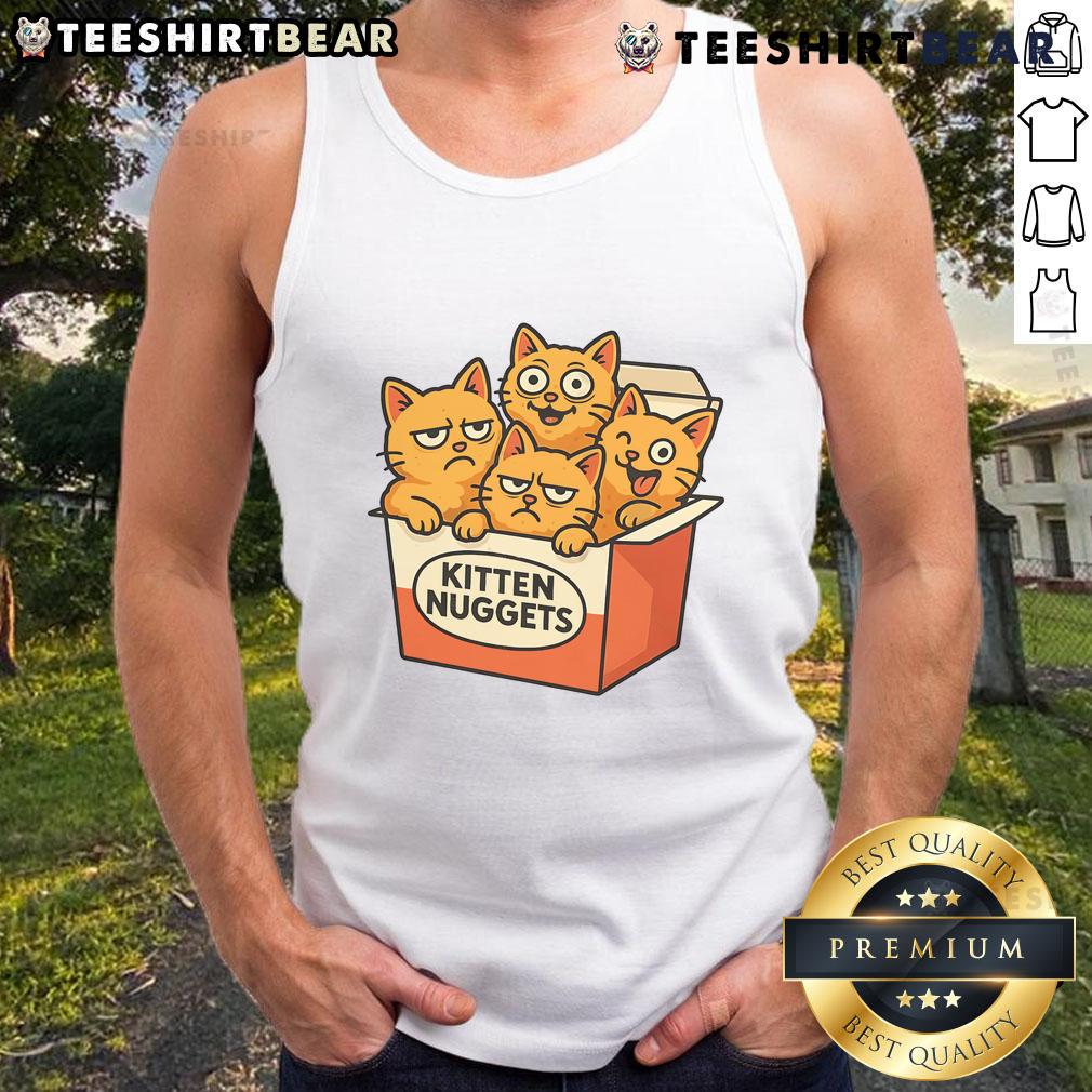 Adorable Cute Kitten Nuggets tank top featuring playful kittens on a vibrant background, perfect for cat lovers.
