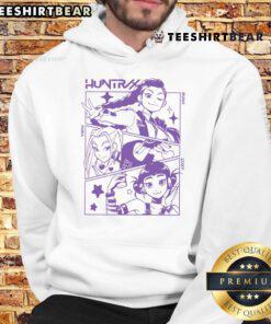 Trendy Cute K-pop Demon Hunters Huntrix Hoodie featuring vibrant colors and stylish design, perfect for fans and fashion lovers.
