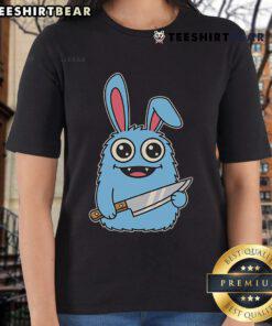 Alt Text: Cute Leave Me Alone Cleaver Labubochka Ladies Tee featuring a fun design perfect for casual wear.