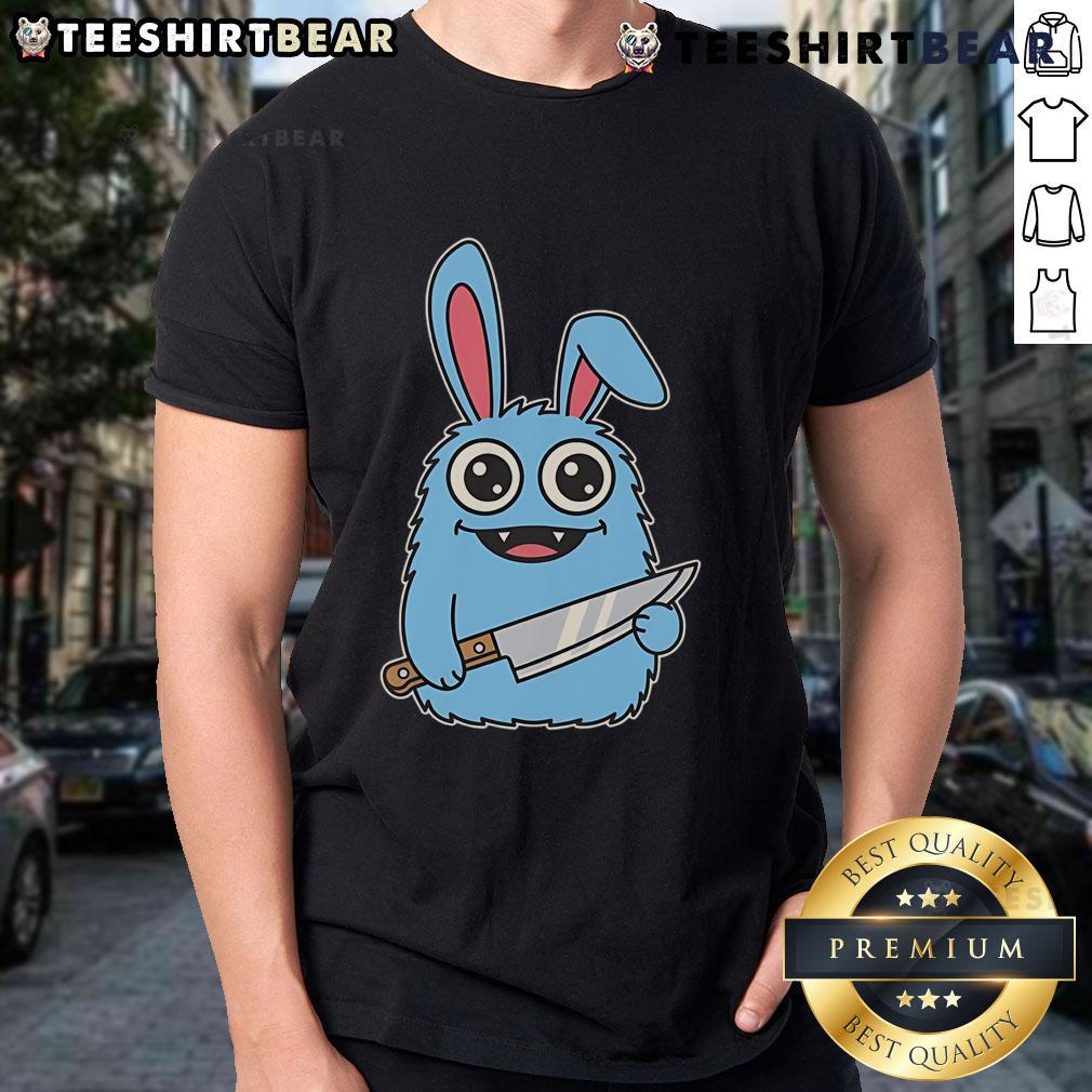 Alt Text: Cute Leave Me Alone Cleaver Labubochka T-Shirt featuring a playful design perfect for casual wear and expressing personality.