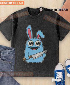 Alt Text: Cute Leave Me Alone Cleaver Labubochka washed t-shirt featuring a playful graphic design on a casual tee.