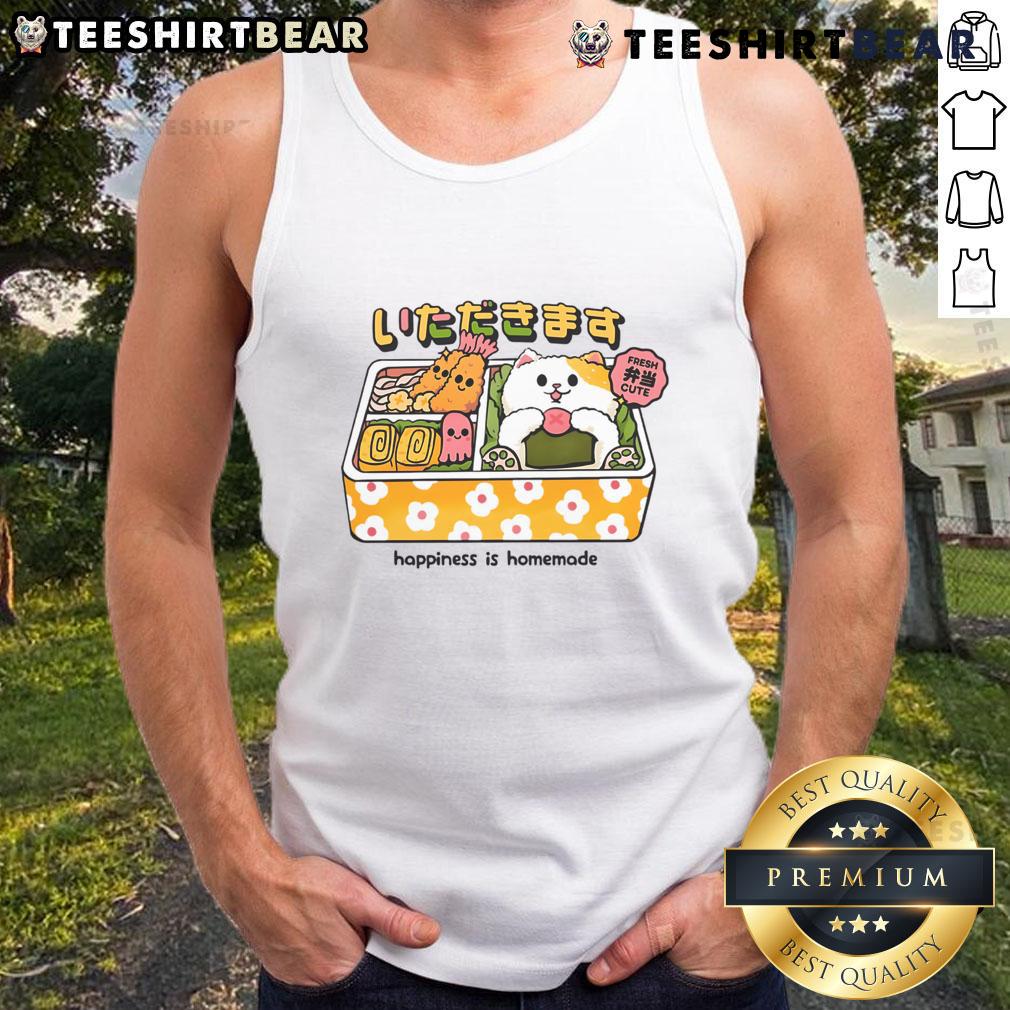 Cute Neko Bento tank top featuring a cheerful design, perfect for showcasing homemade happiness and a love for cats.