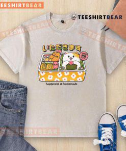 Cute Neko Bento design on a washed t-shirt, showcasing the joy of homemade meals and playful cat imagery.