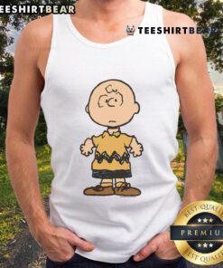 Alt Text: Cute Peanuts Charlie Brown character tank top featuring vibrant graphics and a playful design for fans of the classic comic.