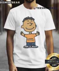 Alt Text: Cute Peanuts Franklin character T-shirt featuring vibrant graphics and a comfortable fit, perfect for fans of the comic series.