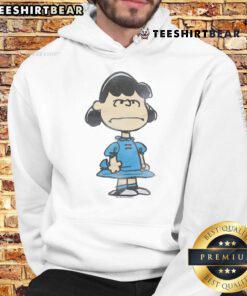 Cute Peanuts Lucy character hoodie featuring vibrant colors and playful design, perfect for fans of the Peanuts gang.