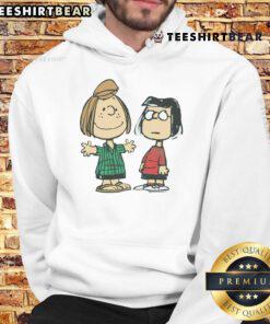Alt Text: Cute Peanuts Peppermint Patty and Marcie character hoodie featuring vibrant graphics and cozy design for fans.