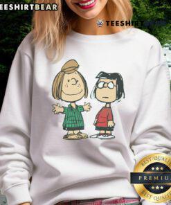 Alt Text: Cute Peanuts Peppermint Patty and Marcie character sweatshirt featuring vibrant designs and cozy fabric.