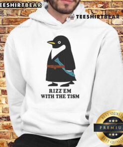 Alt Text: Adorable penguin wearing a 'With The Tism' hoodie, showcasing a cute and trendy style for animal lovers.