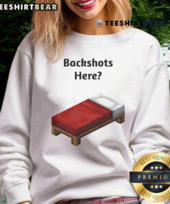 Alt Text: Funny Minecraft bed sweatshirt featuring playful backshot design, perfect for gamers and casual wear.