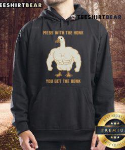 Funny Buff Silly Goose hoodie featuring 'Mess with the honk, you get the bonk' design, perfect for quirky fashion lovers.