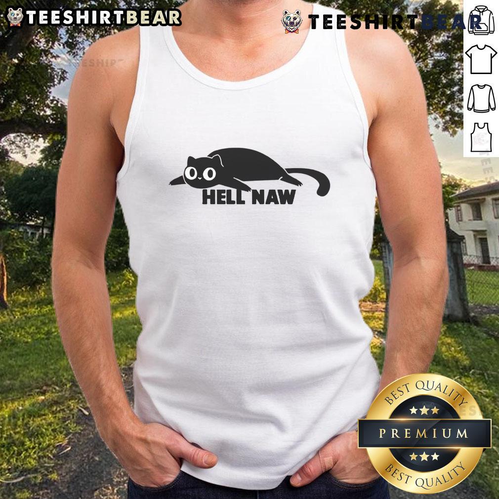 Funny Cat Hell Naw Tank Top featuring a humorous cat graphic perfect for pet lovers and casual wear.