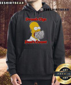 Funny Homer Simpson hoodie with 'Drunk Cigs Don't Count' slogan, perfect for casual wear and fans of The Simpsons.