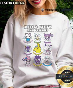 Funny Hello Kitty and Friends sweatshirt featuring colorful cartoon designs, perfect for cozy casual wear.