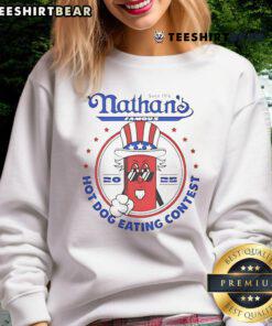Funny Joey Chestnut Nathan Hot Dog Eating Contest 2025 sweatshirt design featuring a humorous graphic and vibrant colors.