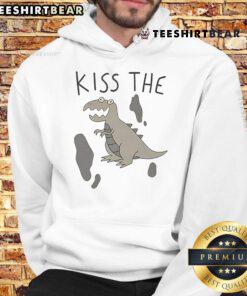 Funny Kiss The Dinosaur Hoodie featuring a vibrant dinosaur graphic, perfect for playful and unique fashion lovers.