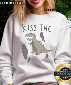 Alt Text: Funny Kiss The Dinosaur Sweatshirt featuring a playful dinosaur graphic, perfect for casual and quirky outfits.