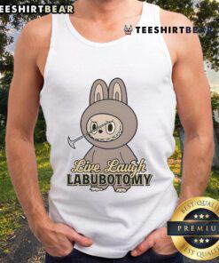 Funny Live Laugh Labubotomy Tank Top featuring a humorous design, perfect for casual wear and showcasing a quirky personality.