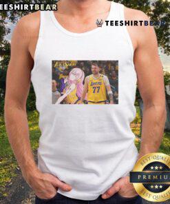 Funny Luka x Luka Show Anime Tank Top featuring Los Angeles Lakers design, perfect for basketball fans and anime lovers.